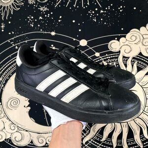 Adidas Grand Court 2.0 JH7243 Athletic Sneaker Women's 8.5 Black Leather Gym